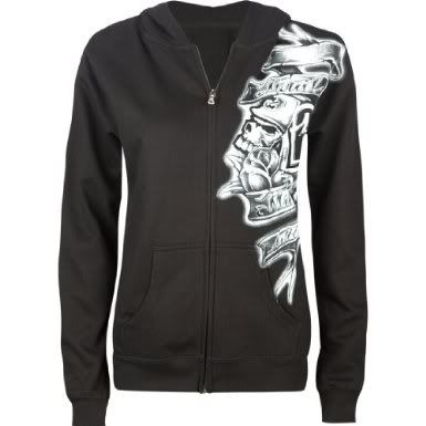 Metal Mulisha Elevation zip front hoodie Metal Mulisha logo rose skull
