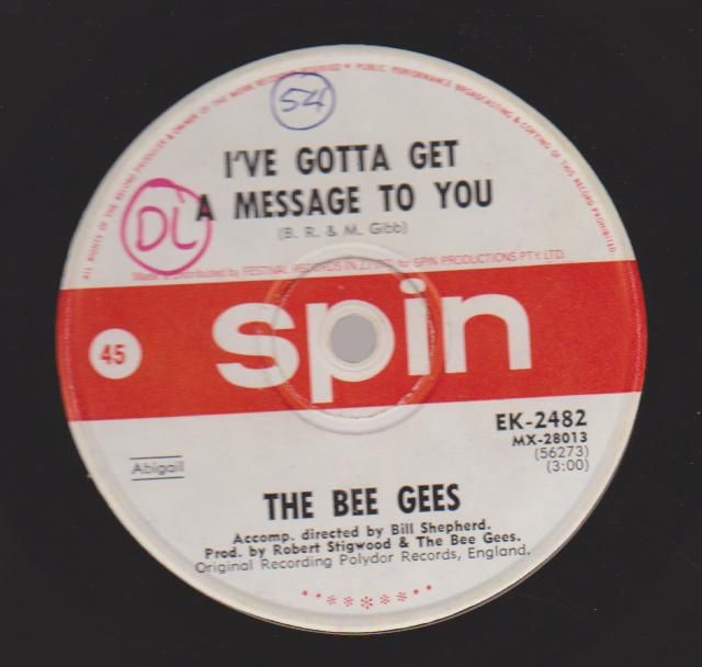Bee Gees - I've Gotta Get A Message To You/kitty Can Record