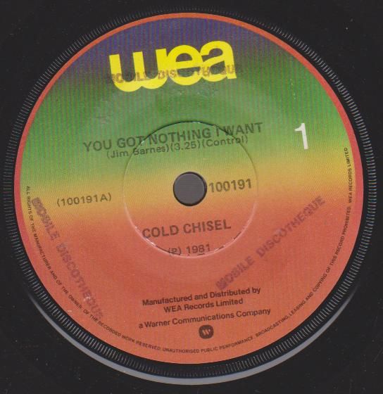 Cold Chisel - You Got Nothing I Want/numbers Fall