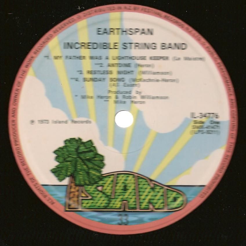 Incredible String Band Earthspan Records, Vinyl and CDs Hard to Find