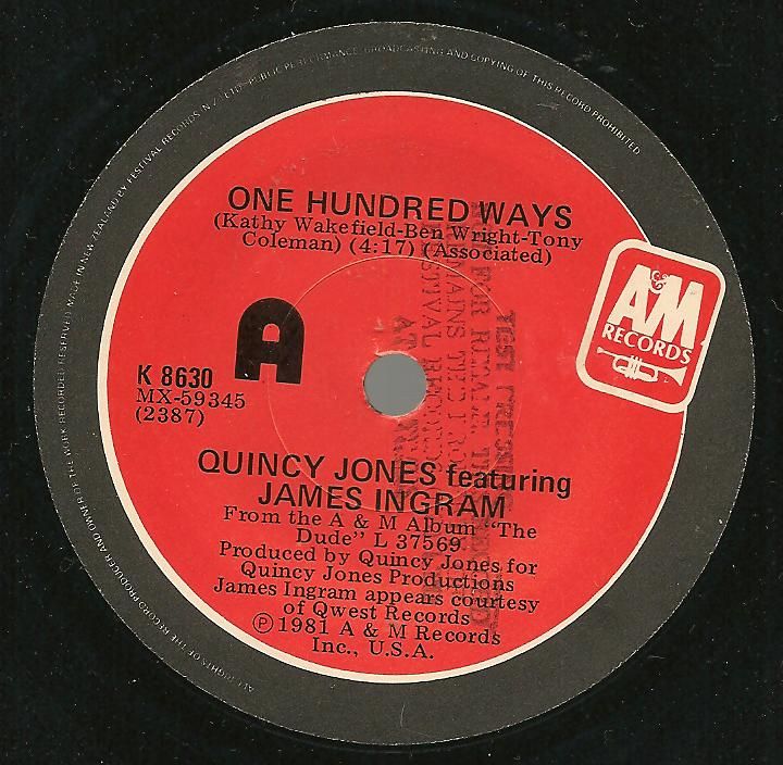 Jones, quincy Feat.james Ingram - One Hundred Ways/velas