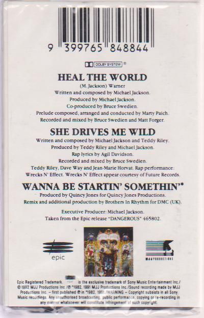 Jackson, michael - Heal The World/she Drives Me Wild/wanna Be Startin' Somethin'