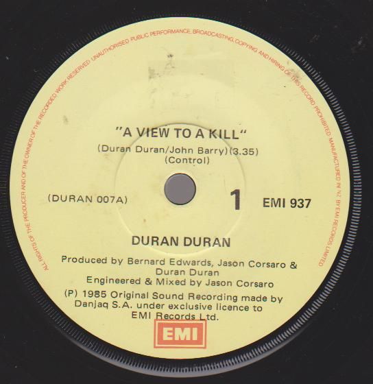 Duran Duran - A View To A Kill/john Barry-a View To A Kill