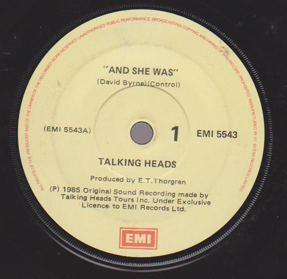 Talking Heads And She Was Records, LPs, Vinyl and CDs MusicStack