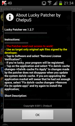 Lucky Patcher 1.2.7 by ChelpuS (Android)