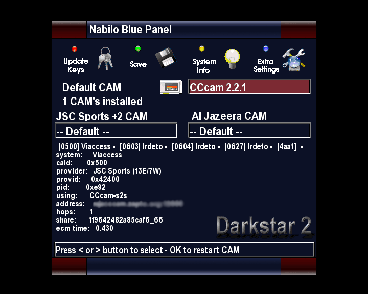 Nabilosat Darkstar ll CCcam2.2.1