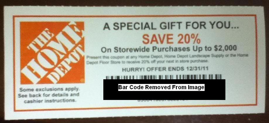 1 Home Depot 20% OFF Coupons for use AT -&gt; Lowes, Sears, ACE Menards | eBay