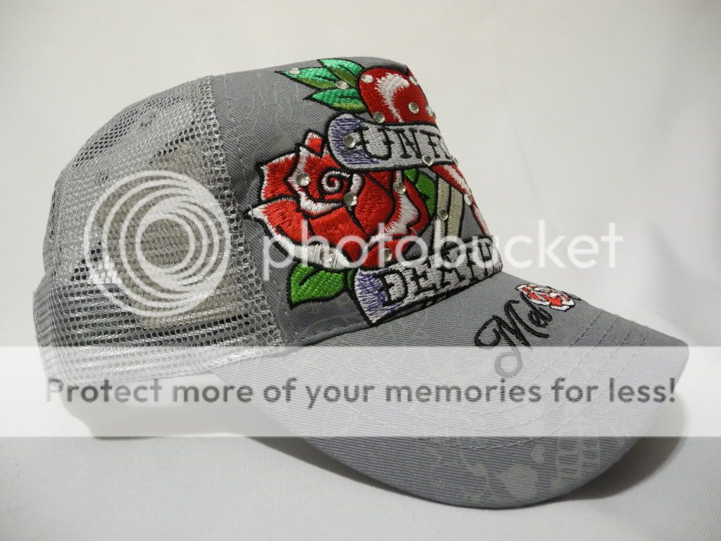 ED HARDY STYLE MELROSE TRUCKER HAT MESH CAP ONE SIZE BASEBALL CAP 