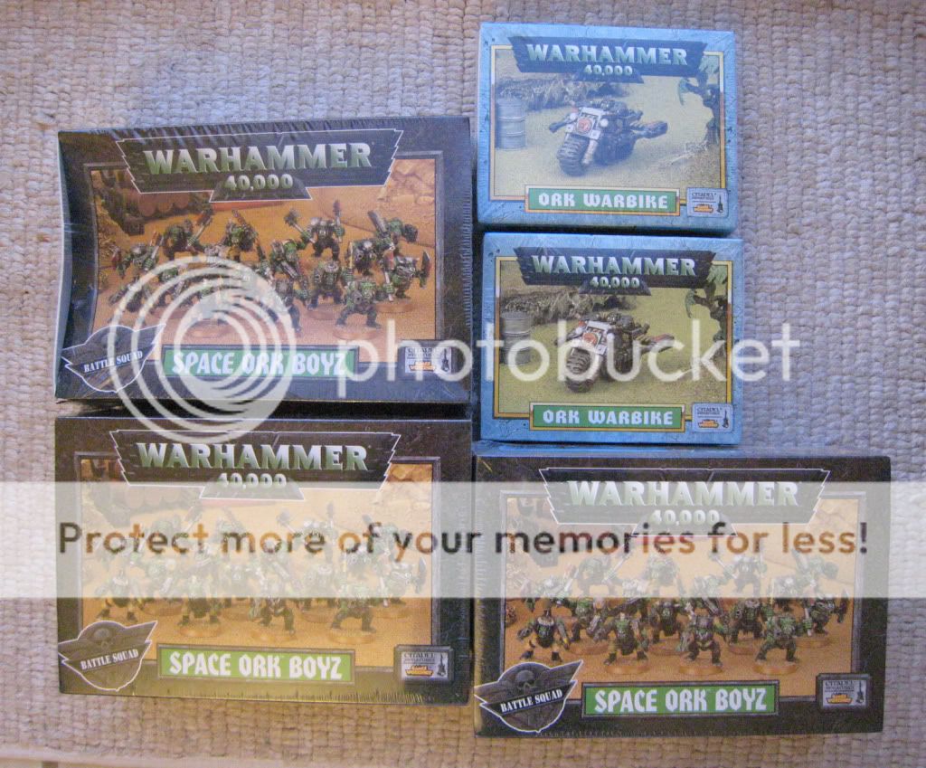 blisters as picture this lot includes 3 space ork boyz 2 ork warbike 