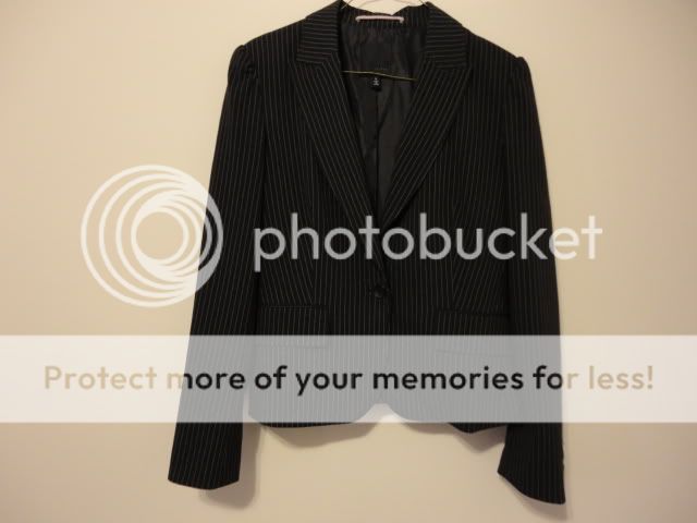 THE LIMITED Lined Single Button Black Notched Pinstripe Blazer 